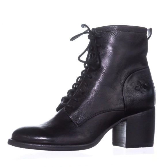 Patricia Nash Sicily Black Leather Lace Up Zip Combat Boots Womens Size 8 M - Picture 4 of 5